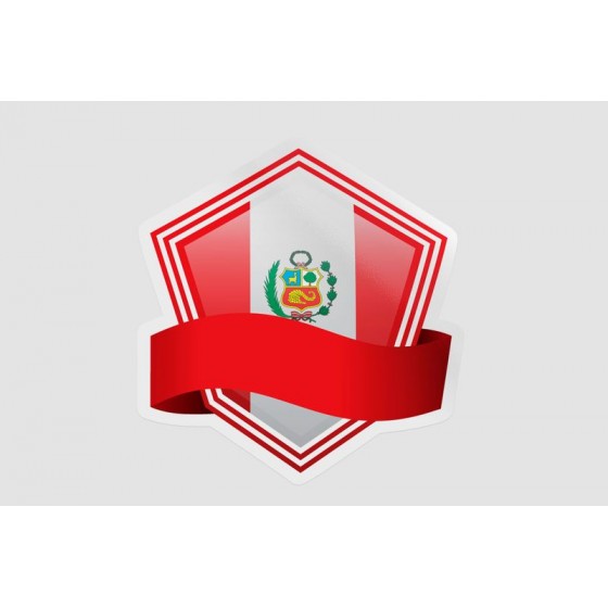 Peru Flag Style 91 Sticker
