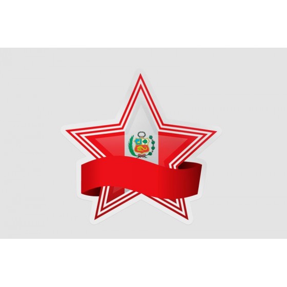 Peru Flag Style 92 Sticker
