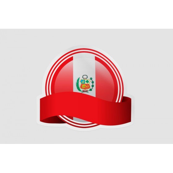 Peru Flag Style 93 Sticker