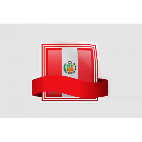 Peru Flag Style 95 Sticker