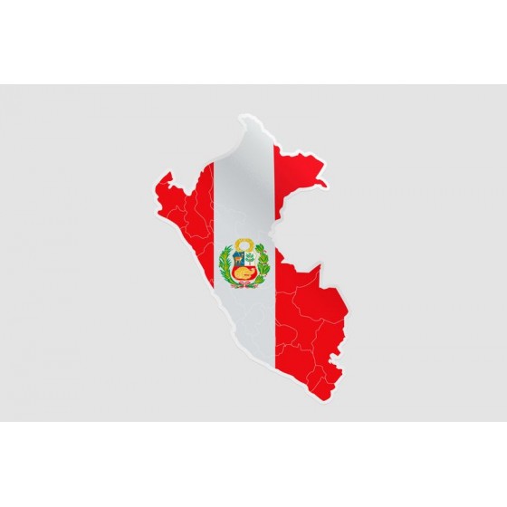 Peru Map Style 3 Sticker