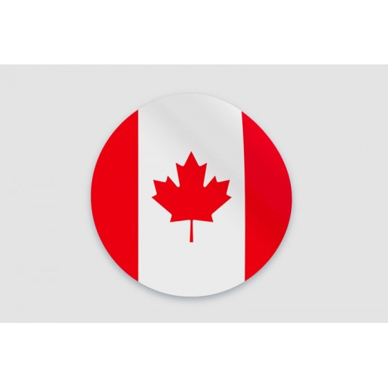 Round Canadian Flag Sticker