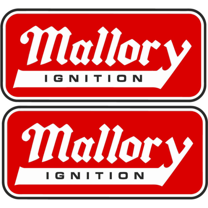 Mallory Ignition Stickers – Classic Race Engine Bay Decals (2-Pack)