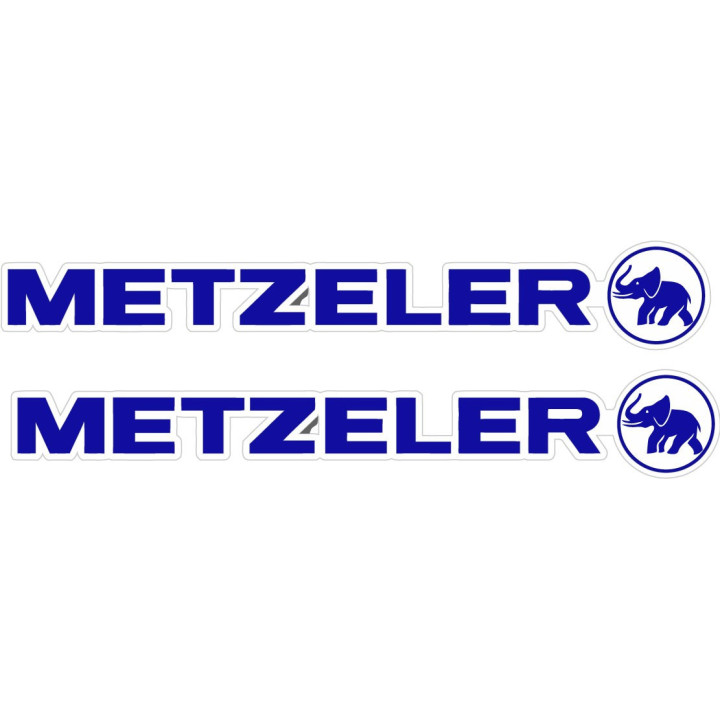 Metzeler Blue Stickers – Motorcycle Tyre Racing Sponsor Decals (2-Pack)