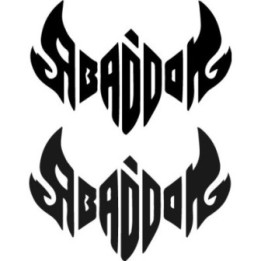 Abaddon Stickers – Black Metal Band Logo Decals (2-Pack)