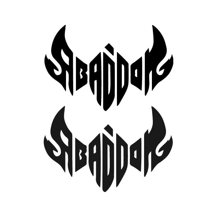 Abaddon Stickers – Black Metal Band Logo Decals (2-Pack)