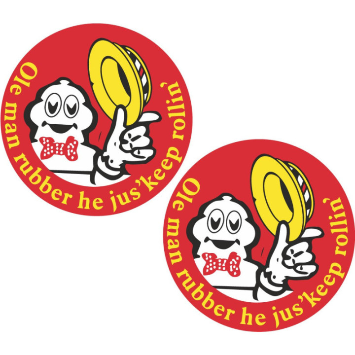 2x Michelin Man Style 4 Stickers Decals - DecalsHouse