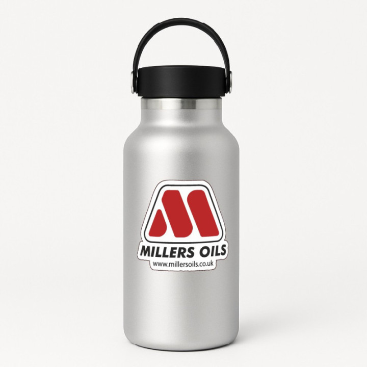 Millers Oils Stickers – Classic Car Motorsport Nanodrive Decals (2-Pack)