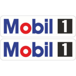 Mobil 1 Stickers Style 2 - Motor Oil Sponsor Decals (2-Pack)