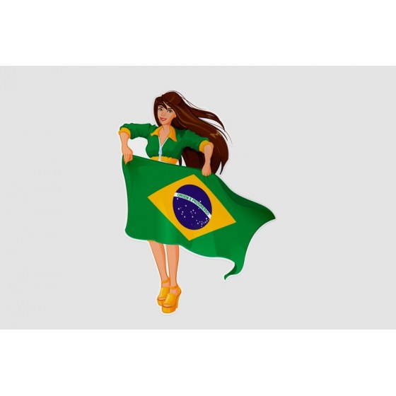 Woman Fan Holding Brazilian...