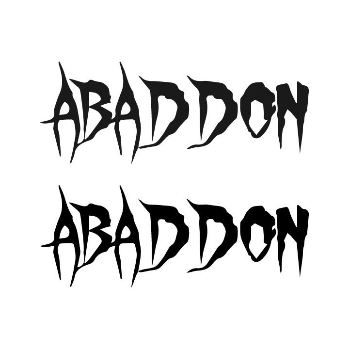 Abaddon Stickers – Black Metal Band Logo Decals (2-Pack)