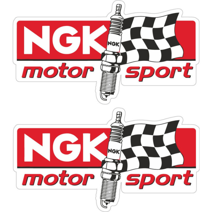 NGK Motor Sport Stickers – Spark Plug MotoGP Sponsor Decals (2-Pack)