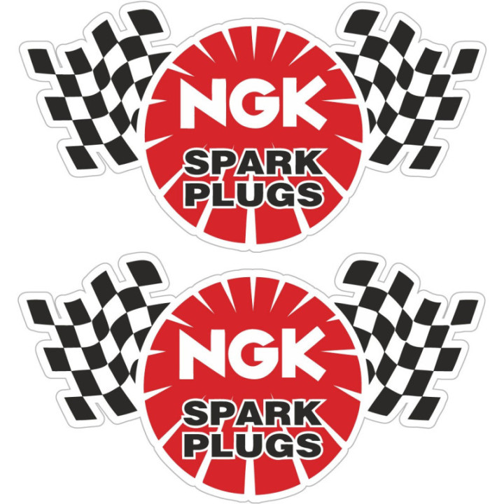 2x Ngk Spark Plugs Stickers Decals - DecalsHouse