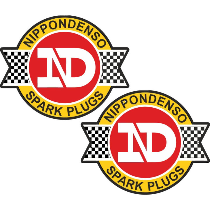 2x Nippondenso Spark Plugs Style 2 Stickers Decals - DecalsHouse