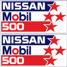2x Nissan Mobil 500 Stickers Decals - DecalsHouse