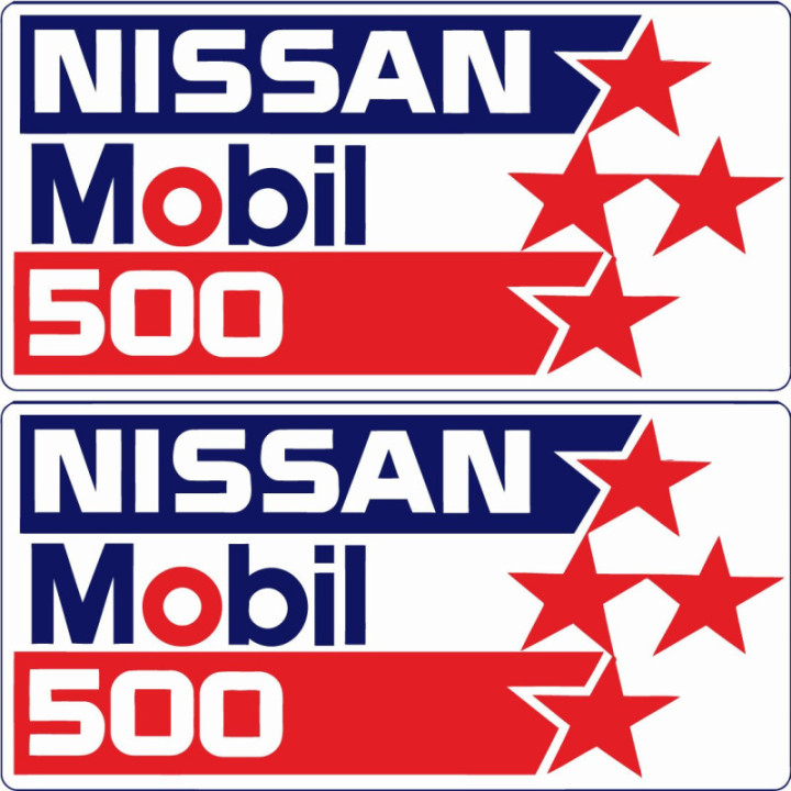 2x Nissan Mobil 500 Stickers Decals - DecalsHouse