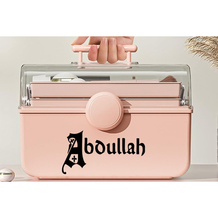 Abdullah Name Stickers – Gothic Script Decals (2-Pack)
