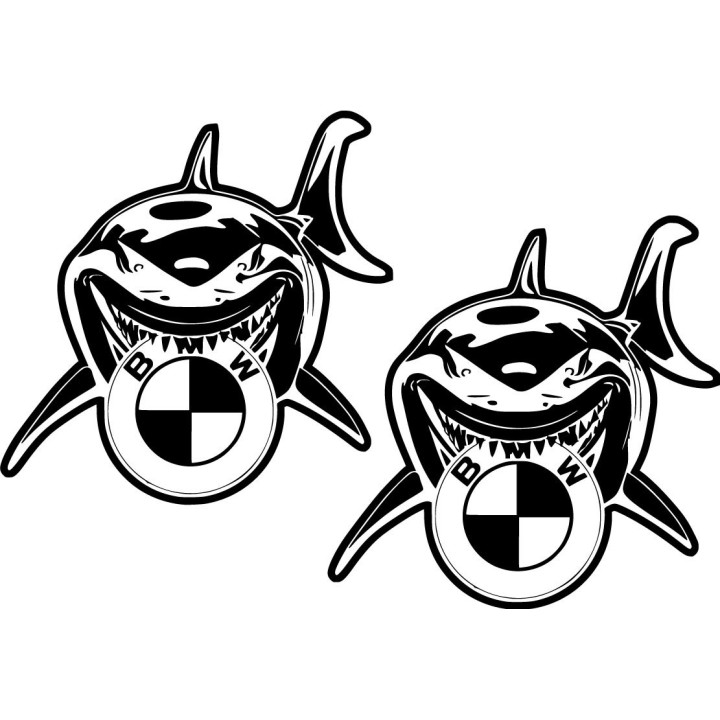 BMW Motorrad Shark Stickers – Fairing Helmet Decals (2-Pack)