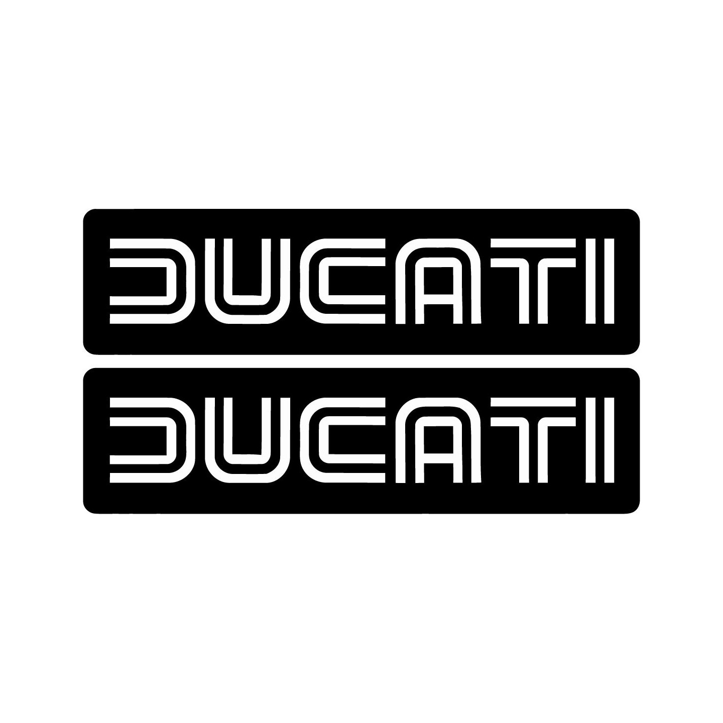 Ducati Badge Logo Lettering Black Stickers Decals - DecalsHouse