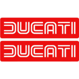 Ducati Badge Logo Lettering Red Stickers Decals - DecalsHouse