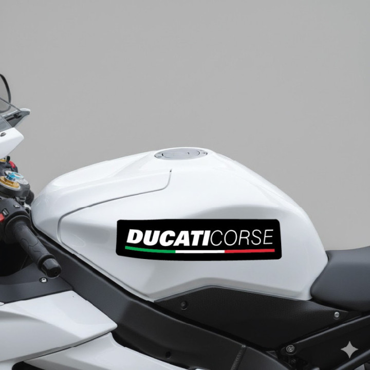 Ducati Long Badge Stickers – Monster Panigale Vintage Decals (2-Pack)