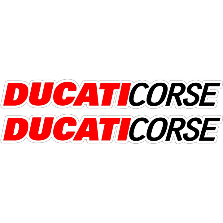 Ducati Corse Black And Red Lettering Stickers Decals - DecalsHouse
