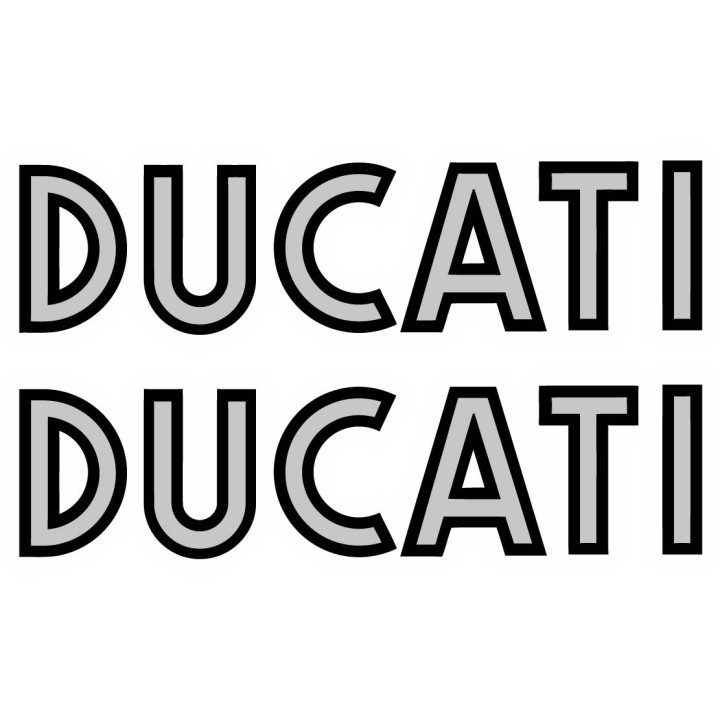 Ducati Logo Black And Grey Lettering Stickers Decals - DecalsHouse