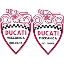 Ducati Meccanica Bologna Stickers – Classic Heritage Tank Decals (2-Pack)