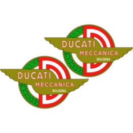 Ducati Meccanica Bologna Stickers – Heritage Logo Motorcycle Decals (2-Pack)