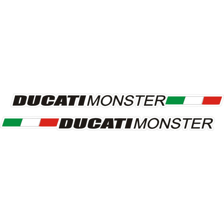 Ducati Monster Italy Flag Stickers – Naked Bike Italian Decals (2-Pack)
