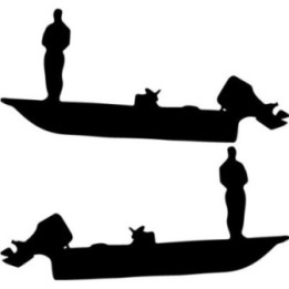 Buy Fisherman On Boat Silhouette Vinyl Decal Online