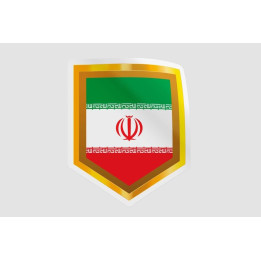 Iran Flag Golden Badge Style 3 - DecalsHouse