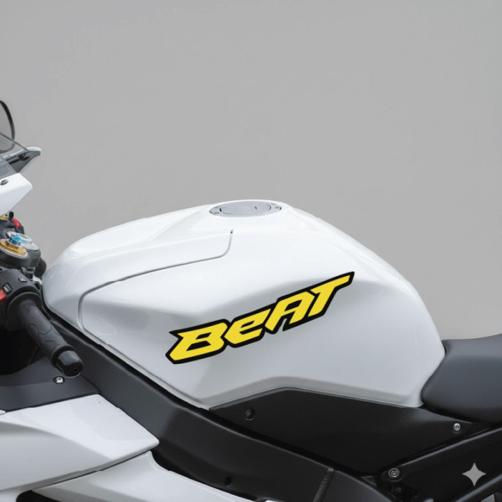 Honda Beat Stickers – Yellow Edition Scooter Decals (2-Pack)