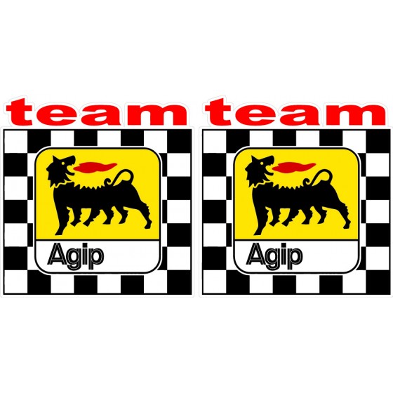 2x Agip Logo Team Stickers...