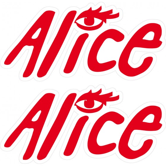 2x Alice Logo Stickers Decals