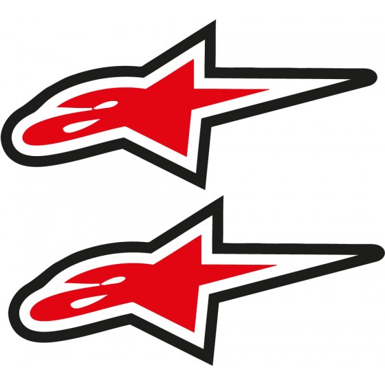 2x Alpinestars Logo Red And...