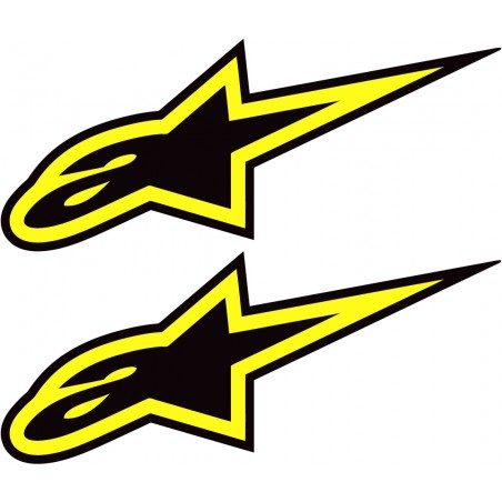 2x Alpinestars Logos Style 2 Yellow Stickers Decals - DecalsHouse