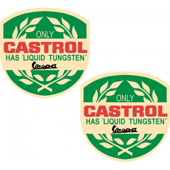 2x Castrol Vespa Stickers...