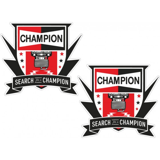2x Champion Dh Stickers Decals