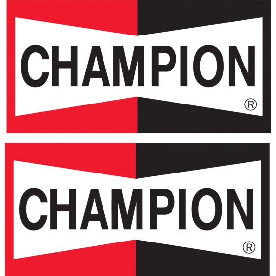 2x Champion Stickers Decals