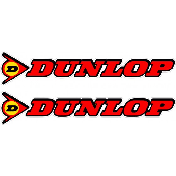 2x Dunlop Red Stickers Decals