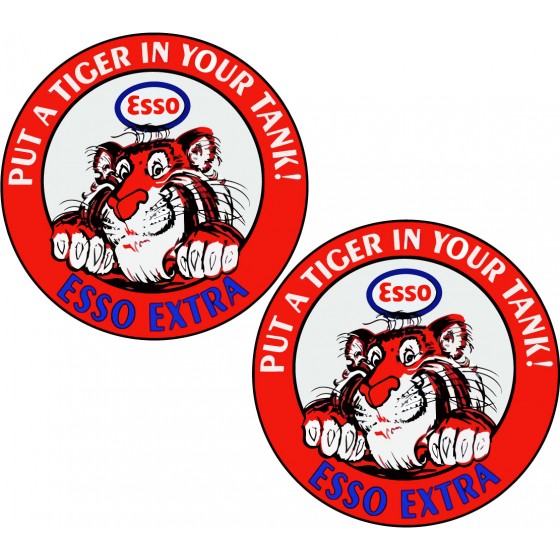 2x Esso Tiger Logo Stickers...