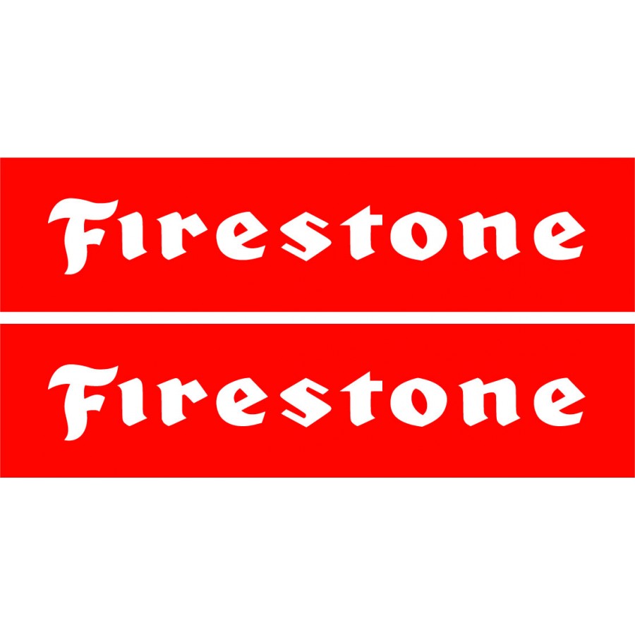 2x Firestone Red Stickers Decals - DecalsHouse