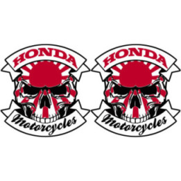 Honda Skull Logo Stickers – Custom Motorcycle Tank Decals (2-Pack)