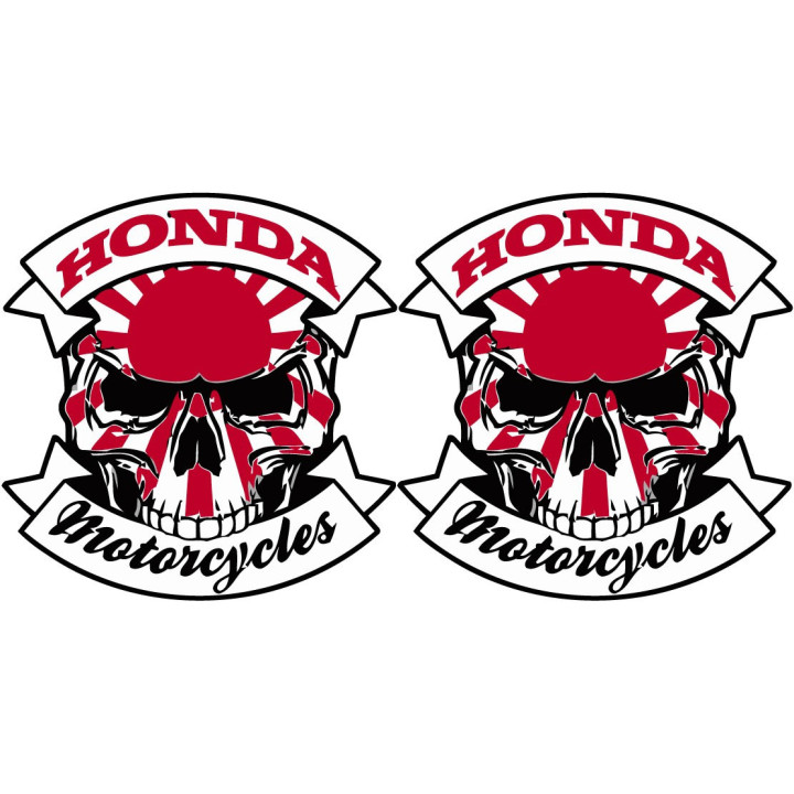Honda Skull Logo Stickers – Custom Motorcycle Tank Decals (2-Pack)