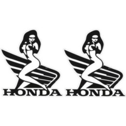 Honda Wings Pin-Up Girl Stickers – Vintage Tank Decals (2-Pack)