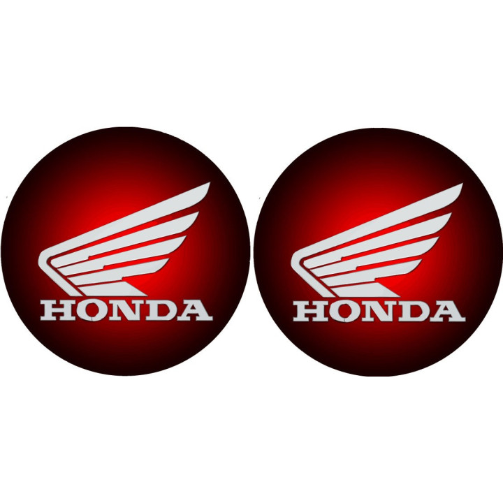 Honda Wings Round Logo Stickers 2-Pack | Glossy Motorcycle Decals