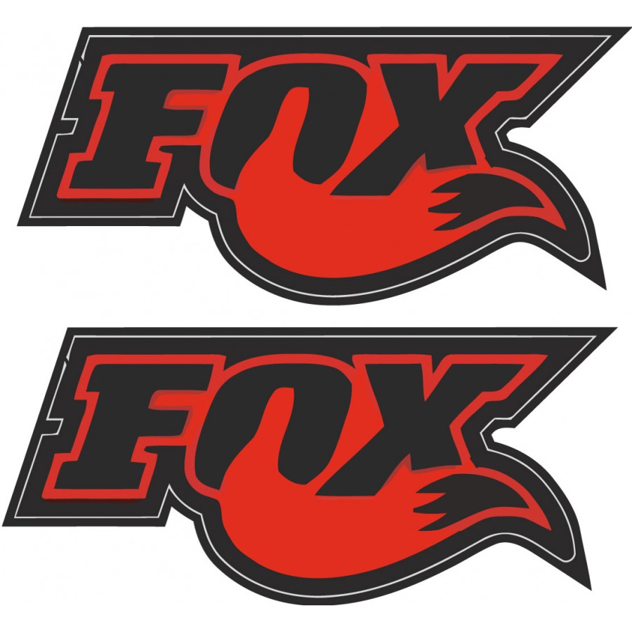 2x Fox Racing Red Style 2 Stickers Decals - DecalsHouse