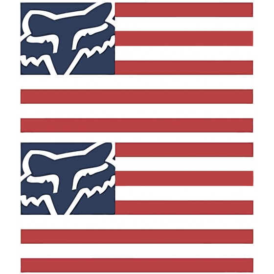 2x Fox Racing Usa Flag...