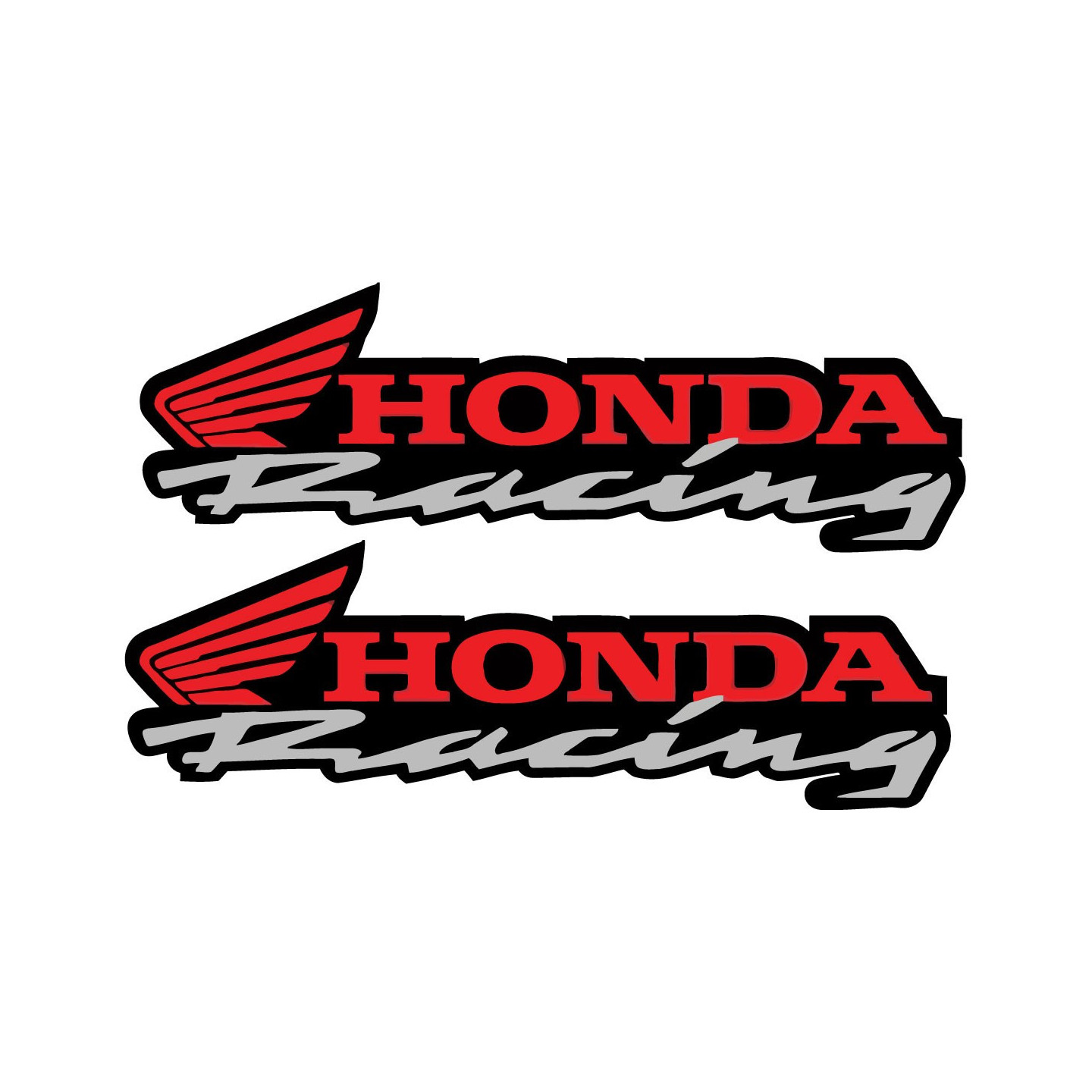 Honda Racing Style 2 Stickers – Race Replica Motorcycle Decals (2-Pack)